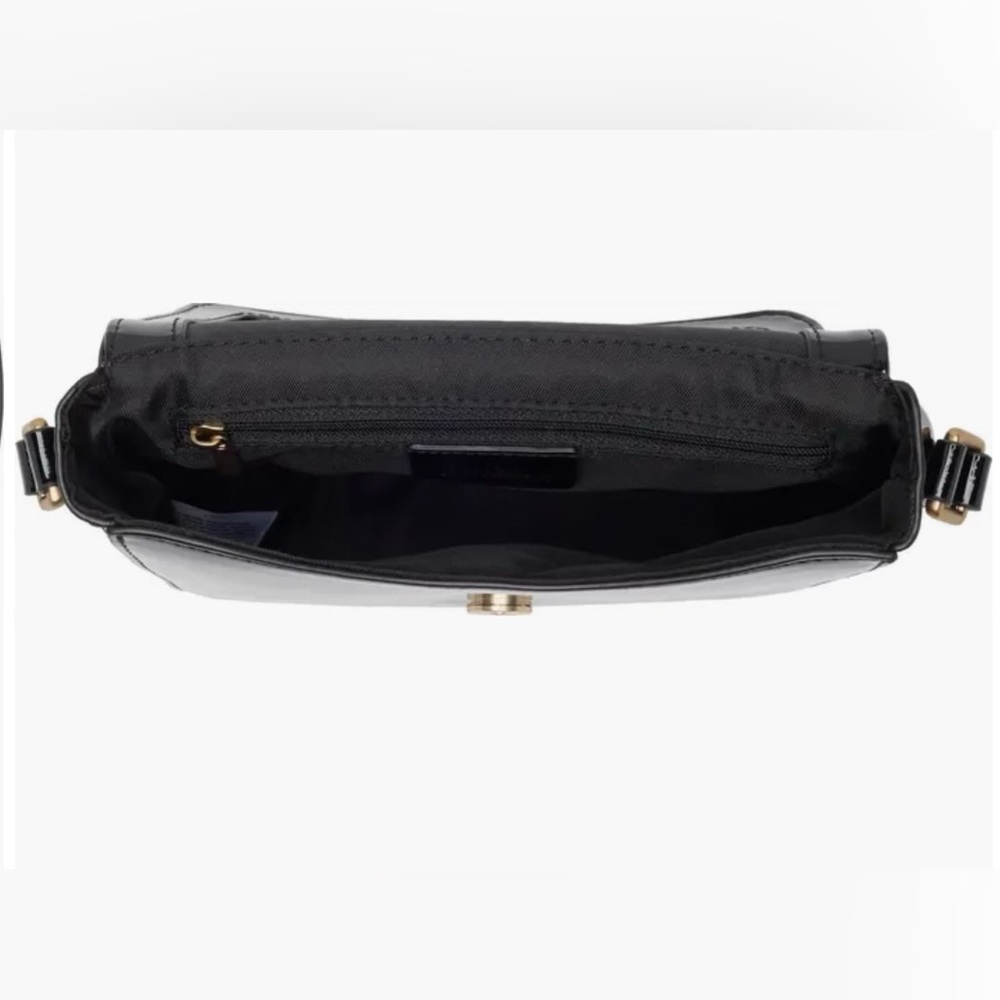 Sam Edelman Black Patent Leather Shoulder Crossbody with Gold Hardware - Picture 7 of 8